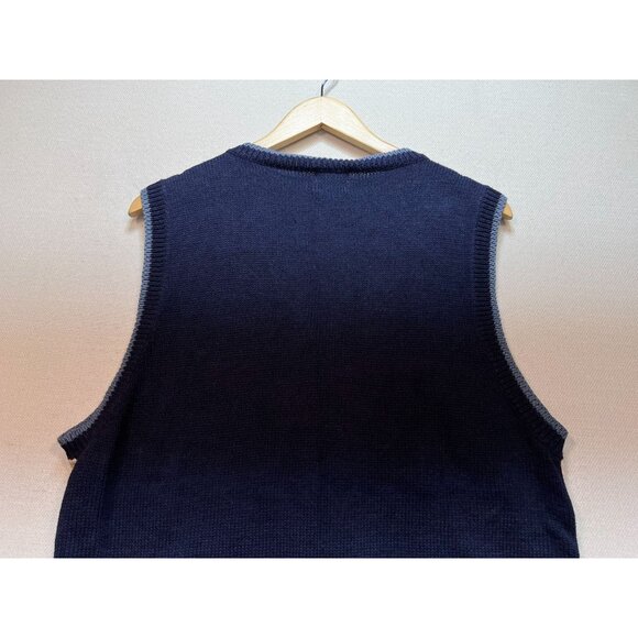 Nutcracker Women's Christmas Button Front Sweater Vest Stretch Size L Beige Blue - Picture 9 of 10